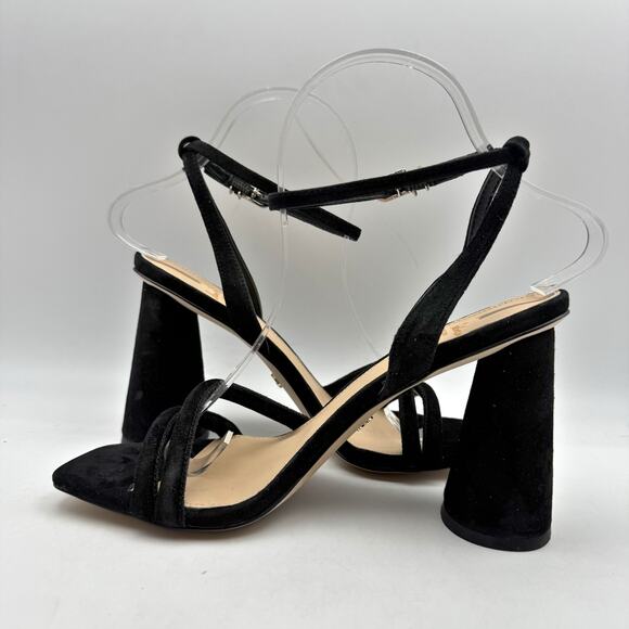 Sam Edelman Womens Kia Heeled Sandal US 7 EU 37 Black Suede NWOB - Picture 7 of 13